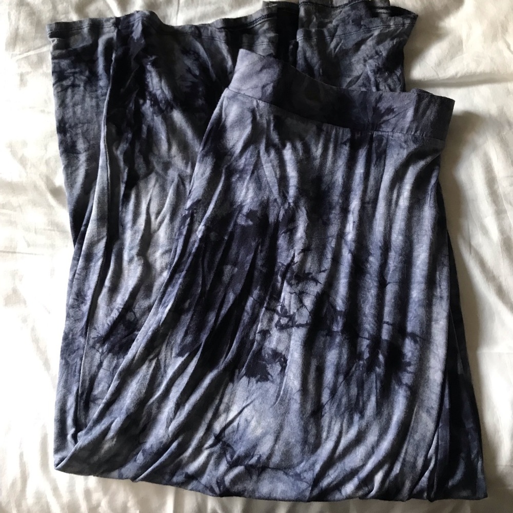 High waisted jersey tie dye maxi skirt